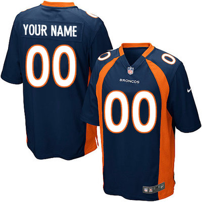 Nike Denver Broncos Customized Game Blue Jerseys Nike Denver Broncos Customized Game Blue Jerseys