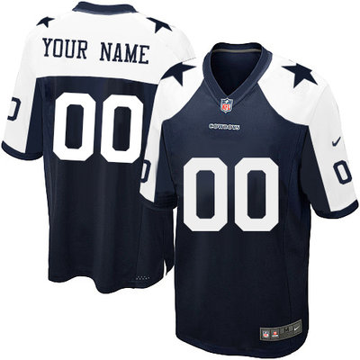 Nike Dallas Cowboys Customized Game Blue Thanksgiving Jerseys