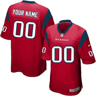 Nike Houston Texans Customized Game Red Jerseys Nike Houston Texans Customized Game Red Jerseys