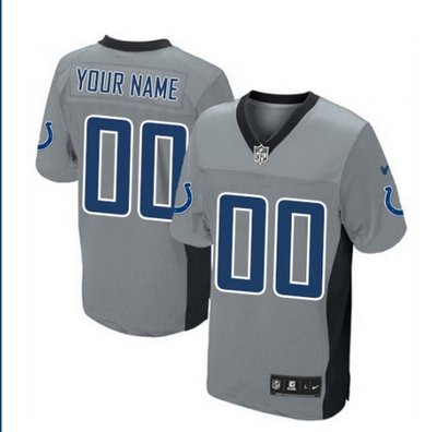 Men's Nike Indianapolis Colts Customized Elite Grey Shadow NFL Jersey Men's Nike Indianapolis Colts Customized Elite Grey Shadow NFL Jersey
