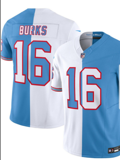 Custom Men's Tennessee Titans Light blue White Split 2023 F.U.S.E. Stitched Baseball Jersey Custom Men's Tennessee Titans Light blue White Split 2023 F.U.S.E. Stitched Baseball Jersey