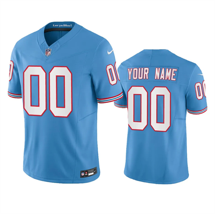 Men's Tennessee Titans Active Player Custom Light Blue 2023 F.U.S.E. Vapor Limited Throwback Stitched Football Jersey Men's Tennessee Titans Active Player Custom Light Blue 2023 F.U.S.E. Vapor Limited Throwback Stitched Football Jersey