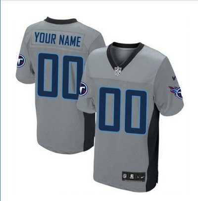 Men's Nike Tennessee Titans Customized Elite Grey Shadow NFL Jersey