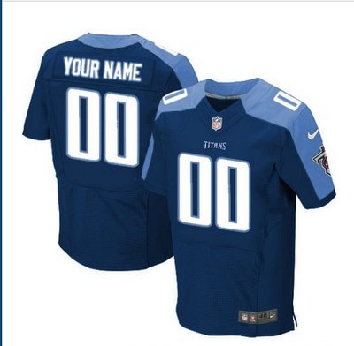 Men's Nike Tennessee Titans Customized Elite Navy Blue Alternate NFL Jersey