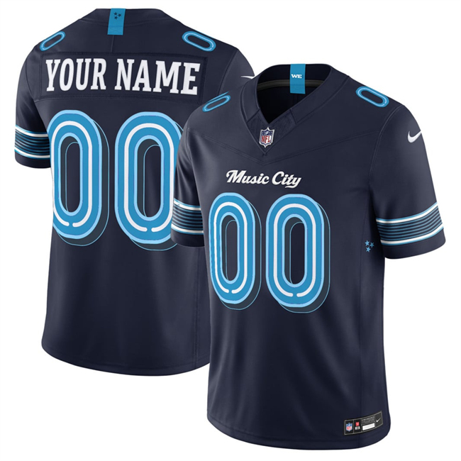 Men's Tennessee Titans Active Player Custom Navy 2026 F.U.S.E. 'Music City' Rivalries Collection Limited Stitched Football Jersey