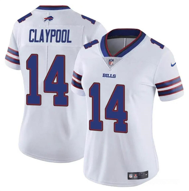 Women's Buffalo Bills #14 Chase Claypool White Vapor Stitched Football Jersey(Run Small) Women's Buffalo Bills #14 Chase Claypool White Vapor Stitched Football Jersey(Run Small)