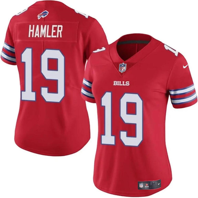 Women's Buffalo Bills #19 KJ Hamler Red Vapor Stitched Football Jersey(Run Small) Women's Buffalo Bills #19 KJ Hamler Red Vapor Stitched Football Jersey(Run Small)