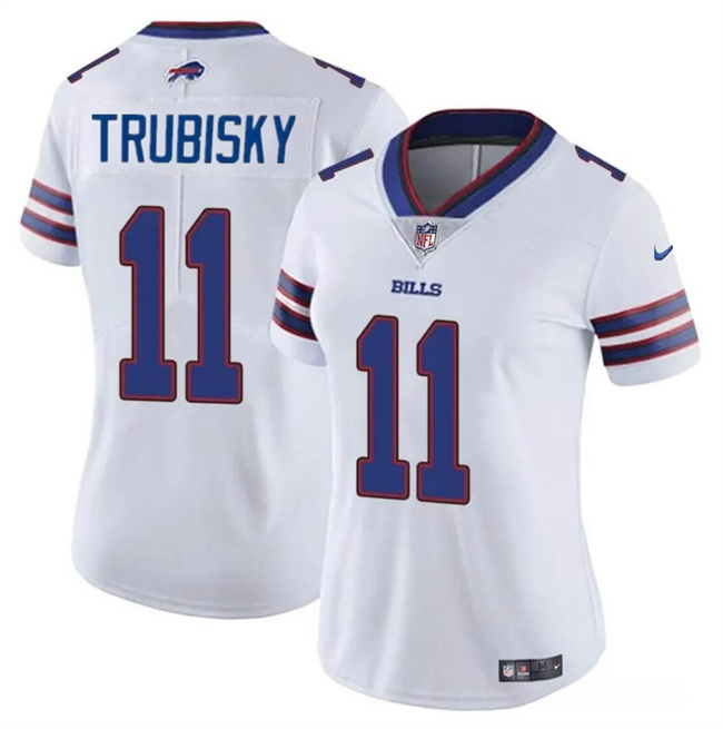 Women's Buffalo Bills #11 Mitch Trubisky White Vapor Stitched Football Jersey(Run Small) Women's Buffalo Bills #11 Mitch Trubisky White Vapor Stitched Football Jersey(Run Small)