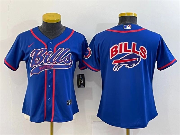 Women's Buffalo Bills Royal Team Big Logo With Patch Cool Base Stitched Baseball Jersey(Run Small) Women's Buffalo Bills Royal Team Big Logo With Patch Cool Base Stitched Baseball Jersey(Run Small)