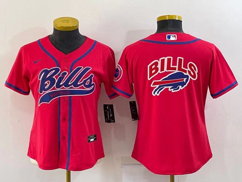 Women Buffalo Bills Red Team Big Logo With Patch Cool Base Stitched Baseball Jersey Women Buffalo Bills Red Team Big Logo With Patch Cool Base Stitched Baseball Jersey