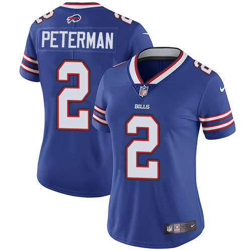 Nike Bills #2 Nathan Peterman Royal Blue Team Color Women's Stitched NFL Vapor Untouchable Limited Jersey Nike Bills #2 Nathan Peterman Royal Blue Team Color Women's Stitched NFL Vapor Untouchable Limited Jersey