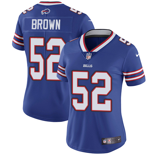 Nike Bills #52 Preston Brown Royal Blue Team Color Women's Stitched NFL Vapor Untouchable Limited Jersey Nike Bills #52 Preston Brown Royal Blue Team Color Women's Stitched NFL Vapor Untouchable Limited Jersey