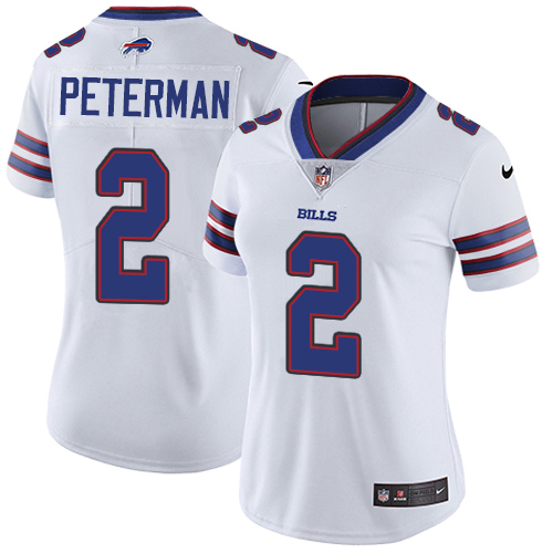 Nike Bills #2 Nathan Peterman White Women's Stitched NFL Vapor Untouchable Limited Jersey Nike Bills #2 Nathan Peterman White Women's Stitched NFL Vapor Untouchable Limited Jersey