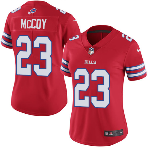 Nike Bills #23 LeSean McCoy Red Women's Stitched NFL Limited Rush Jersey Nike Bills #23 LeSean McCoy Red Women's Stitched NFL Limited Rush Jersey