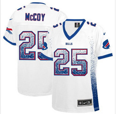 Women Nike Bills #25 LeSean McCoy White Stitched NFL Elite Drift Fashion Jersey