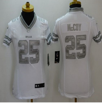Women new Buffalo Bills #25 LeSean McCoy White Stitched NFL Limited Platinum Jersey Women new Buffalo Bills #25 LeSean McCoy White Stitched NFL Limited Platinum Jersey