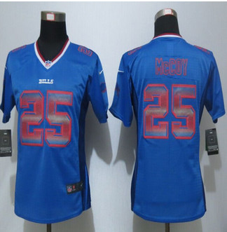 Women New new Buffalo Bills #25 LeSean McCoy Blue Strobe Elite Jersey Women New new Buffalo Bills #25 LeSean McCoy Blue Strobe Elite Jersey
