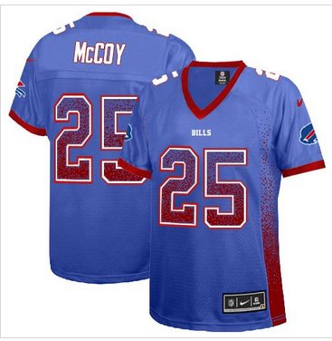 NEW Buffalo Bills #25 LeSean McCoy Royal Blue Team Color Women's Stitched NFL Elite Drift Fashion jersey