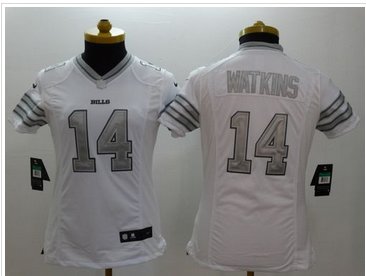 Women's NEW Bills #14 Sammy Watkins White NFL Limited Platinum Jersey