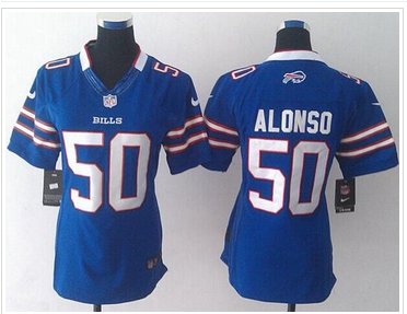 Women's NEW Bills #50 Kiko Alonso Royal Blue Team Color NFL Limited Jersey