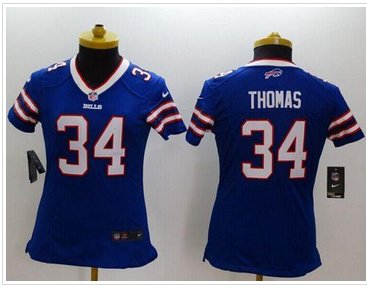 NEW Bills #34 Thurman Thomas Royal Blue Team Color Women's Stitched NFL jersey NEW Bills #34 Thurman Thomas Royal Blue Team Color Women's Stitched NFL jersey