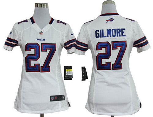 Women Nike Buffalo Bills 27 Gilmore White Jerseys