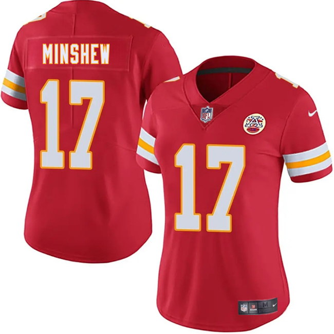 Women's Kansas City Chiefs #17 Gardner Minshew Red 2025 Vapor Untouchable Limited Stitched Jersey(Run Small) Women's Kansas City Chiefs #17 Gardner Minshew Red 2025 Vapor Untouchable Limited Stitched Jersey(Run Small)