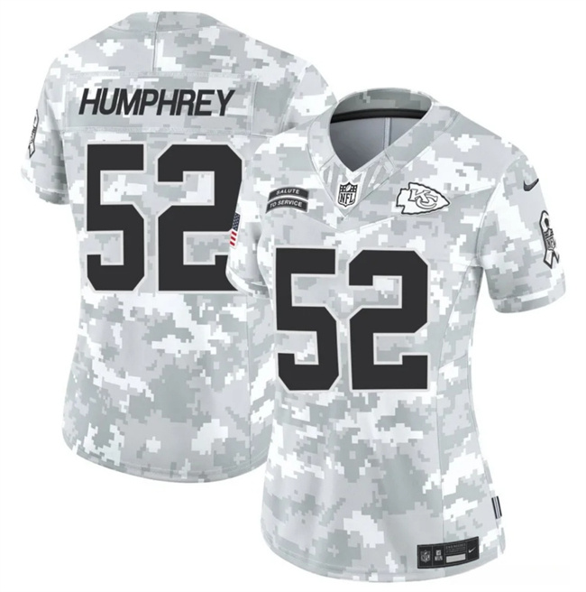Women's Kansas City Chiefs #52 Creed Humphrey 2024 F.U.S.E Arctic Camo Salute To Service Limited Stitched Football Jersey(Run Small) Women's Kansas City Chiefs #52 Creed Humphrey 2024 F.U.S.E Arctic Camo Salute To Service Limited Stitched Football Jersey(Run Small)