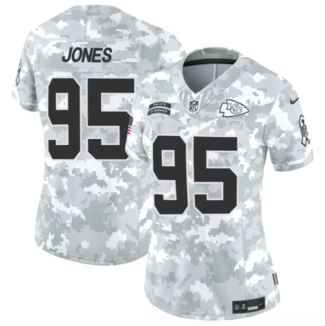 Women's Kansas City Chiefs #95 Chris Jones 2024 F.U.S.E Arctic Camo Salute To Service Limited Stitched Football Jersey(Run Small) Women's Kansas City Chiefs #95 Chris Jones 2024 F.U.S.E Arctic Camo Salute To Service Limited Stitched Football Jersey(Run Small)