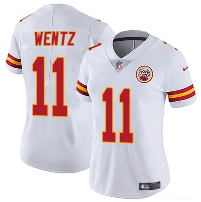 Women's Kansas City Chiefs #11 Carson Wentz White Vapor Untouchable Limited Stitched Jersey(Run Small) Women's Kansas City Chiefs #11 Carson Wentz White Vapor Untouchable Limited Stitched Jersey(Run Small)