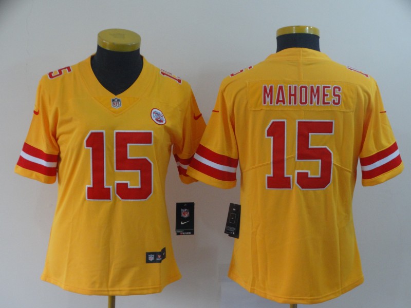Women Nike Chiefs 15 Patrick Mahomes Gold Women Inverted Legend Limited Jersey Women Nike Chiefs 15 Patrick Mahomes Gold Women Inverted Legend Limited Jersey