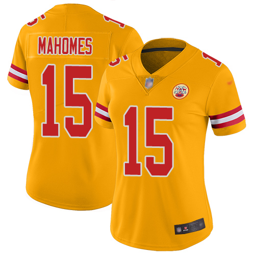 Chiefs #15 Patrick Mahomes Gold Women's Stitched Football Limited Inverted Legend Jersey Chiefs #15 Patrick Mahomes Gold Women's Stitched Football Limited Inverted Legend Jersey