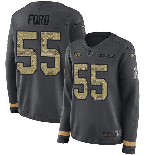 Nike Chiefs #55 Dee Ford Anthracite Salute to Service Women's Stitched Nike Chiefs #55 Dee Ford Anthracite Salute to Service Women's Stitched