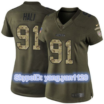 Nike Chiefs #91 Tamba Hali Green Women's Stitched NFL Limited Salute to Service Jersey Nike Chiefs #91 Tamba Hali Green Women's Stitched NFL Limited Salute to Service Jersey