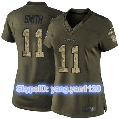 Nike Chiefs #11 Alex Smith Green Women's Stitched NFL Limited Salute to Service Jersey Nike Chiefs #11 Alex Smith Green Women's Stitched NFL Limited Salute to Service Jersey