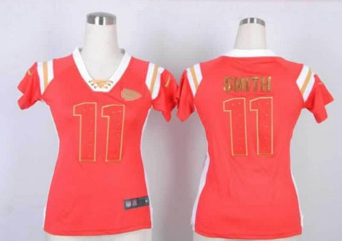 NEW Kansas City Chiefs 11 Alex Smith Women Draft Him Shimmer V-Neck T-Shirt - Red NEW Kansas City Chiefs 11 Alex Smith Women Draft Him Shimmer V-Neck T-Shirt - Red