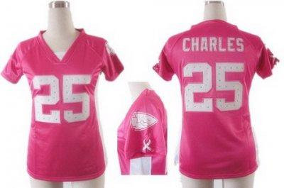 Women NEW Kansas City Chiefs 25# Jamaal Charles Pink Womens Draft Him II Top Women NEW Kansas City Chiefs 25# Jamaal Charles Pink Womens Draft Him II Top
