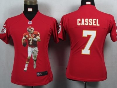 Womens NEW Kansas City Chiefs 7 Cassel Red Portrait Fashion Game Jerseys