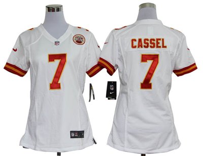 Women Nike Kansas City Chiefs 7 Matt Cassel White Jerseys
