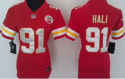 Women Nike Kansas City Chiefs 91 Tamba Hali Red Jerseys