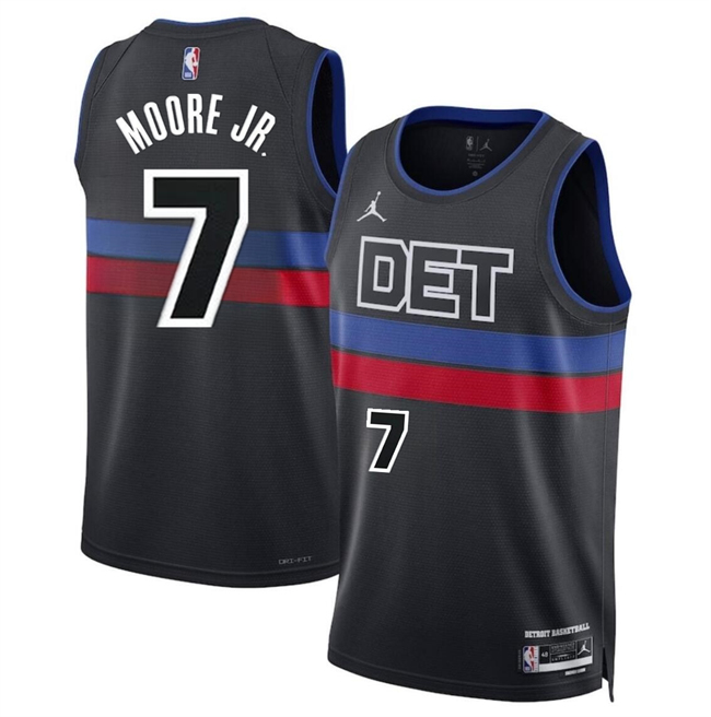 Men's Detroit Pistons #7 Wendell Moore Jr Black 2024 Statement Edition Stitched Basketball Jersey Men's Detroit Pistons #7 Wendell Moore Jr Black 2024 Statement Edition Stitched Basketball Jersey