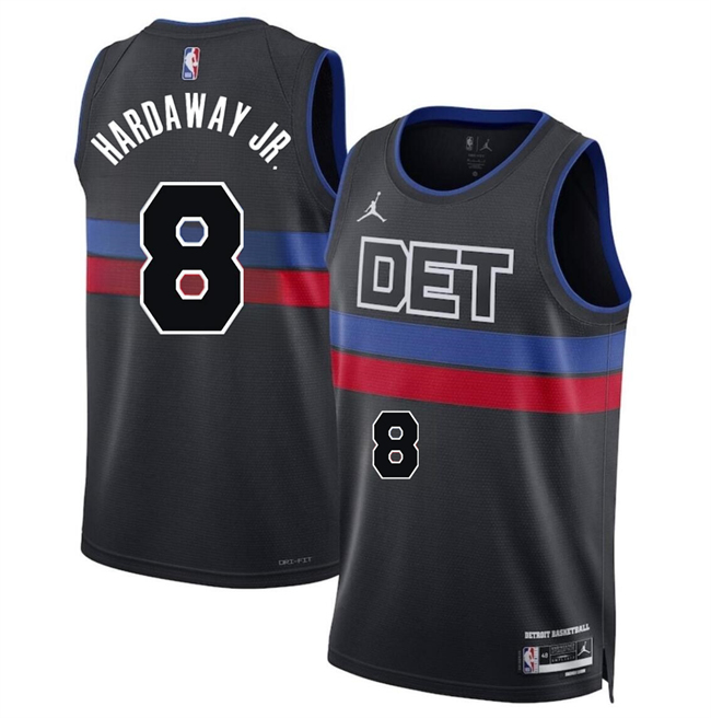 Men's Detroit Pistons #8 Tim Hardaway Jr Black 2024 Statement Edition Stitched Basketball Jersey Men's Detroit Pistons #8 Tim Hardaway Jr Black 2024 Statement Edition Stitched Basketball Jersey