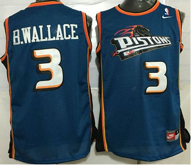 Pistons #3 Ben Wallace Blue Throwback Stitched NBA Jersey Pistons #3 Ben Wallace Blue Throwback Stitched NBA Jersey