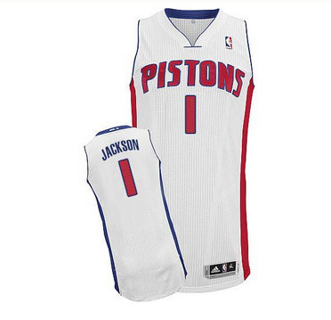 Detroit Pistons #1 Reggie Jackson White Stitched NBA Jersey Detroit Pistons #1 Reggie Jackson White Stitched NBA Jersey