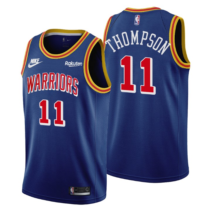 Golden State Warriors #11 Klay Thompson Men's Nike Releases Classic Edition NBA 75th Anniversary Jersey Blue Golden State Warriors #11 Klay Thompson Men's Nike Releases Classic Edition NBA 75th Anniversary Jersey Blue