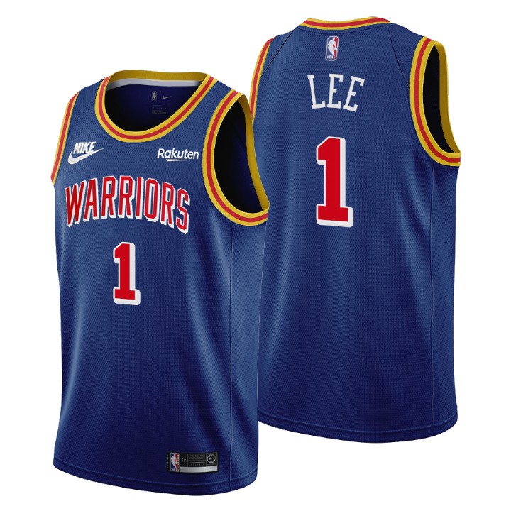 Golden State Warriors #1 Damion Lee Men's Nike Releases Classic Edition NBA 75th Anniversary Jersey Blue Golden State Warriors #1 Damion Lee Men's Nike Releases Classic Edition NBA 75th Anniversary Jersey Blue