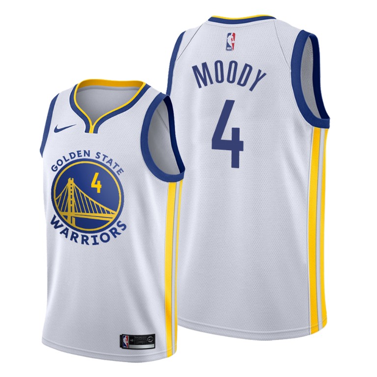 Golden State Warriors #4 Moses Moody White Men's Jersey Golden State Warriors #4 Moses Moody White Men's Jersey