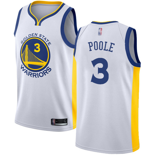 Warriors #3 Jordan Poole White Basketball Swingman Association Edition Jersey Warriors #3 Jordan Poole White Basketball Swingman Association Edition Jersey