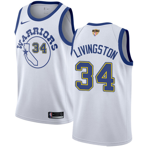 Nike Warriors #34 Shaun Livingston White Throwback The Finals Patch NBA Swingman Hardwood Classics Jersey Nike Warriors #34 Shaun Livingston White Throwback The Finals Patch NBA Swingman Hardwood Classics Jersey
