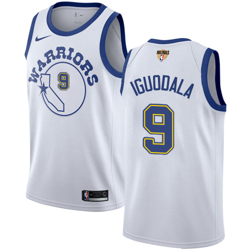 Nike Warriors #9 Andre Iguodala White Throwback The Finals Patch NBA Swingman Hardwood Classics Jersey Nike Warriors #9 Andre Iguodala White Throwback The Finals Patch NBA Swingman Hardwood Classics Jersey